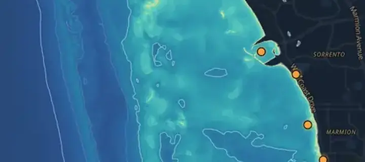 Depth layer: seabed depth and contours